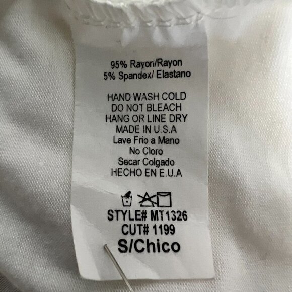 Mai Soli Womens Ivory Coral Short Sleeve Round Neck Pullover T-Shirt Size Small - Picture 10 of 10